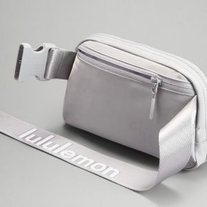 Lululemon Everywhere Belt Bag Silver Drop White Wordmark Crossbody Bag